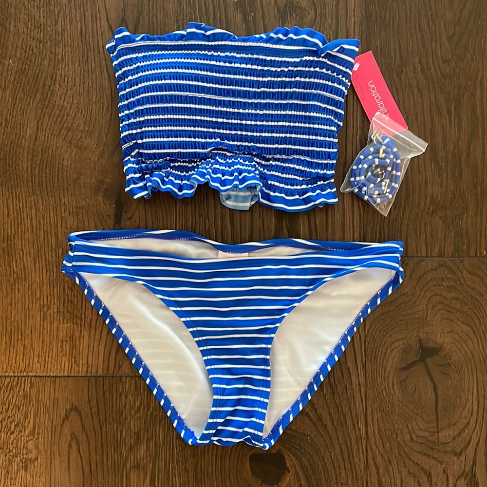 Xhilaration Blue/White Striped Bikini
